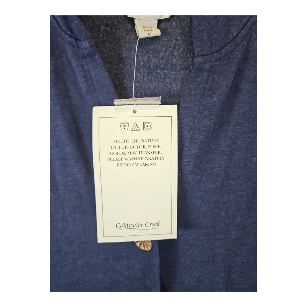 Coldwater Creek Heather Blue Raw Hem Fleece 2 Button Jacket Size M - Picture 6 of 9